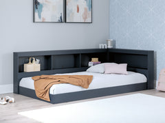 Simmenfort Navy Blue Twin Bookcase Storage Youth Bed - Ornate Home