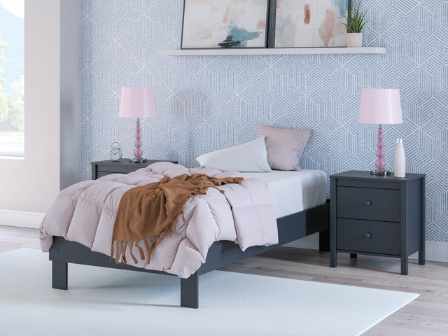 Simmenfort Navy Blue Twin Platform Bed (Online Special Price) - Ornate Home