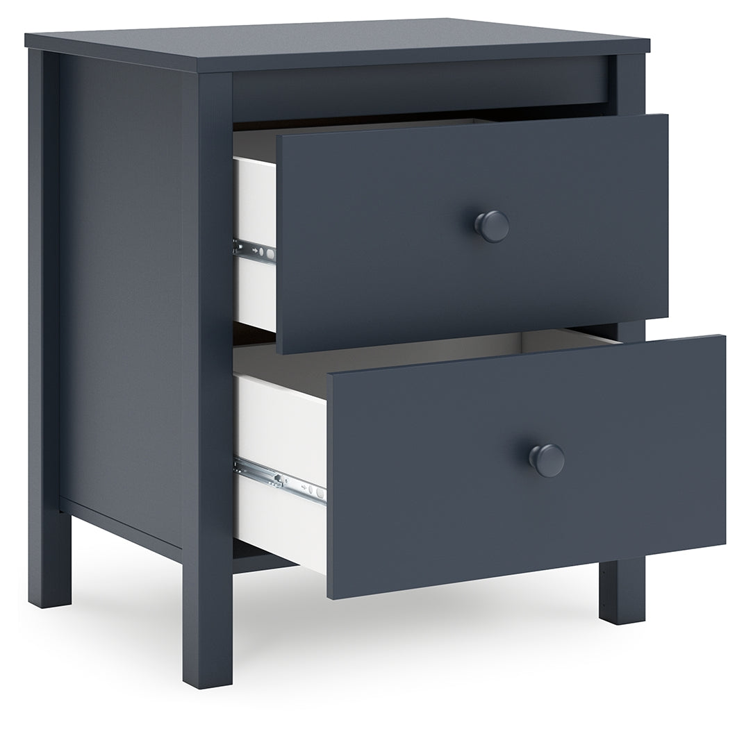 Simmenfort Navy Blue Two Drawer Nightstand (Online Special Price) - Ornate Home