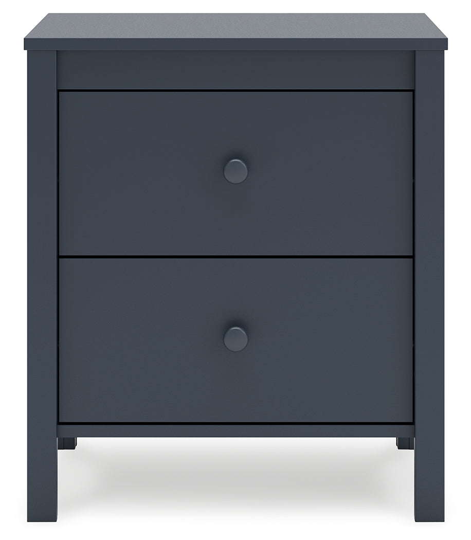Simmenfort Navy Blue Two Drawer Nightstand (Online Special Price) - Ornate Home