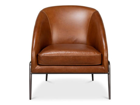 Simmons Brown Leather Chair - Ornate Home