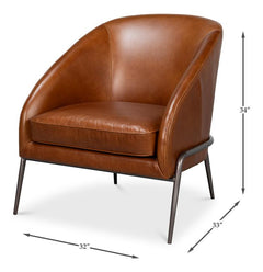 Simmons Brown Leather Chair - Ornate Home