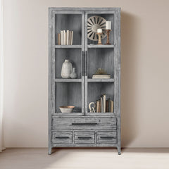 Simon Antique Blue Display Cabinet - Ornate Home