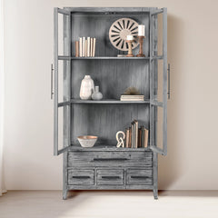 Simon Antique Blue Display Cabinet - Ornate Home