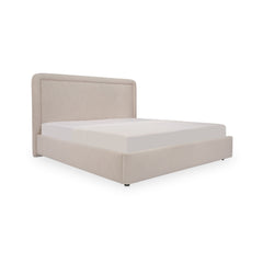 Simon Flecked Beige Queen Storage Bed - Ornate Home