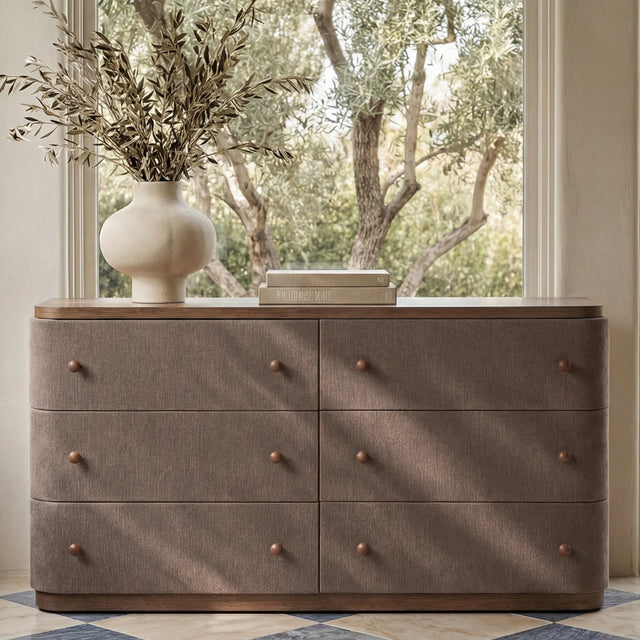 Simone Brown 6 Drawer Dresser - Ornate Home