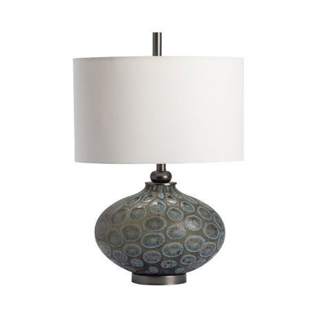 Simons Blue/Brushed Nickel Table Lamp With Night Light - Ornate Home