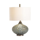 Simons Blue/Brushed Nickel Table Lamp With Night Light - Ornate Home