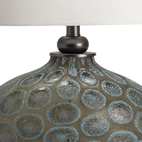 Simons Blue/Brushed Nickel Table Lamp With Night Light - Ornate Home