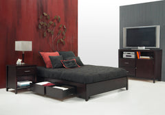 Simple Wood California King  Storage Bed in Espresso - Ornate Home