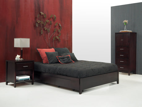 Simple Wood Eastern King Storage Bed in Espresso - Ornate Home
