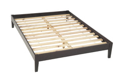 Simple Wood Full Platform Bed in Espresso - Ornate Home