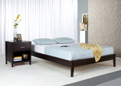 Simple Wood Twin Platform Bed in Espresso - Ornate Home