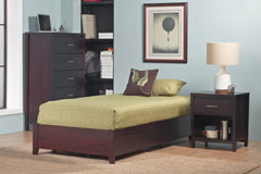 Simple Wood Twin Storage Bed in Espresso - Ornate Home