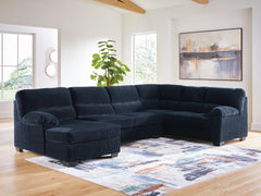 SimpleJoy Navy 3-Piece Sectional w/ Chaise - Ornate Home