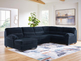 SimpleJoy Navy 3-Piece Sectional w/ Chaise - Ornate Home