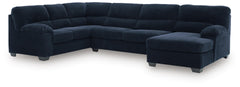 SimpleJoy Navy 3-Piece Sectional with Chaise - Ornate Home