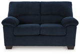 SimpleJoy Navy Loveseat - Ornate Home