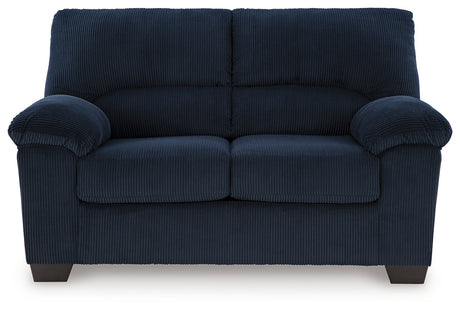 SimpleJoy Navy Loveseat - Ornate Home