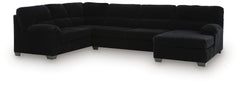 SimpleJoy Onyx 3-Piece Sectional with RAF Chaise - Ornate Home