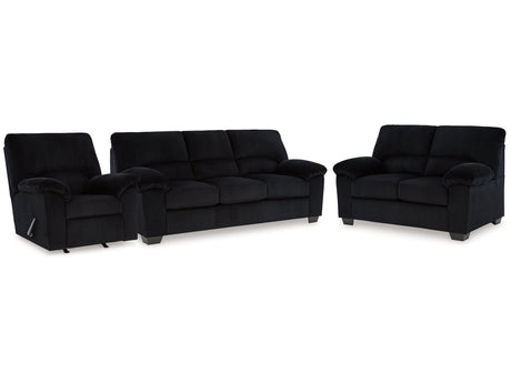 SimpleJoy Onyx Sofa, Loveseat and Recliner - Ornate Home