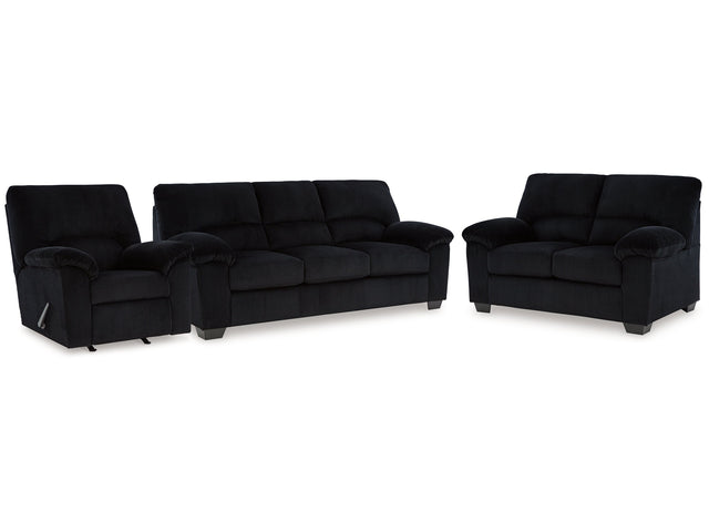 SimpleJoy Onyx Sofa, Loveseat and Recliner - Ornate Home