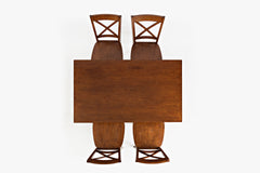 Simplicity Caramel Counter Table w/ 4 X-Back Stools - Ornate Home