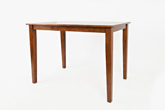 Simplicity Caramel Counter Table w/ 4 X-Back Stools - Ornate Home