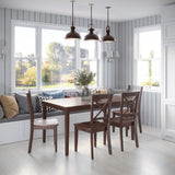 Simplicity Caramel Rect. Dining Table w/ 4 X-Back Chairs - Ornate Home