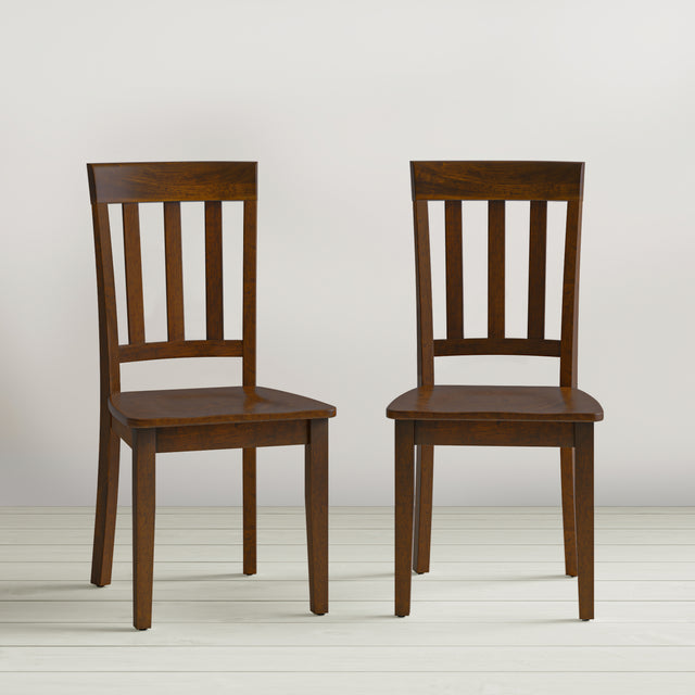 Simplicity Caramel Slatback Chair (Set of 2) - Ornate Home