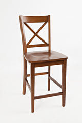 Simplicity Caramel X Back Stool (Set of 2) - Ornate Home
