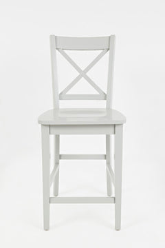 Simplicity Dove Counter Table w/ 4 X-Back Stools - Ornate Home