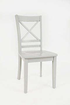 Simplicity Dove Rect. Dining Table w/ 4 X-Back Chairs, Bench - Ornate Home