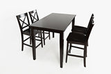 Simplicity Espresso Counter Table w/ 4 X-Back Stools - Ornate Home