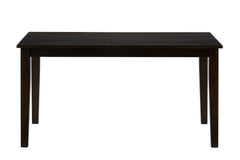 Simplicity Espresso Rect. Dining Table w/ 4 Slatback Chairs - Ornate Home