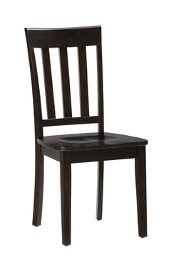 Simplicity Espresso Rect. Dining Table w/ 4 Slatback Chairs - Ornate Home