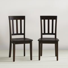 Simplicity Espresso Round Dropleaf Table w/ 2 Slatback Chairs - Ornate Home