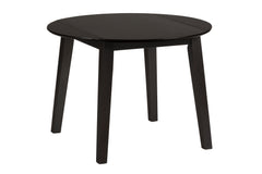 Simplicity Espresso Round Dropleaf Table w/ 2 X-Back Chairs - Ornate Home