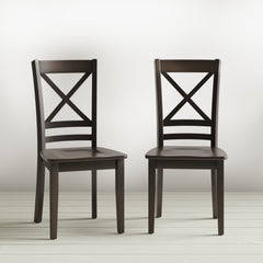 Simplicity Espresso Round Dropleaf Table w/ 2 X-Back Chairs - Ornate Home