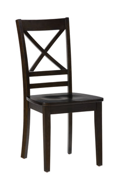 Simplicity Espresso Round Dropleaf Table w/ 2 X-Back Chairs - Ornate Home