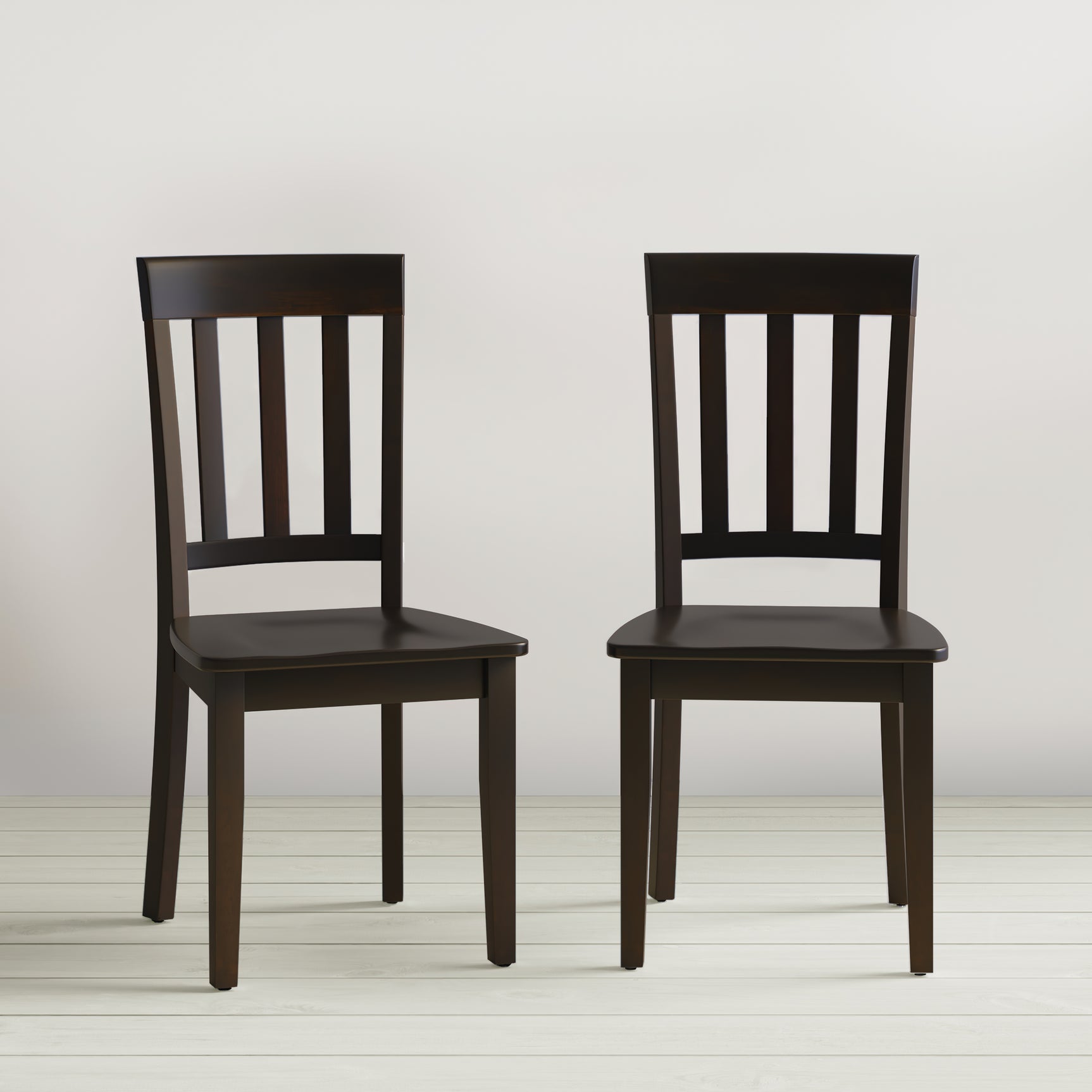 Simplicity Espresso Slatback Chair (Set of 2) - Ornate Home