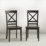 Simplicity Espresso X Back Chair (Set of 2) - Ornate Home
