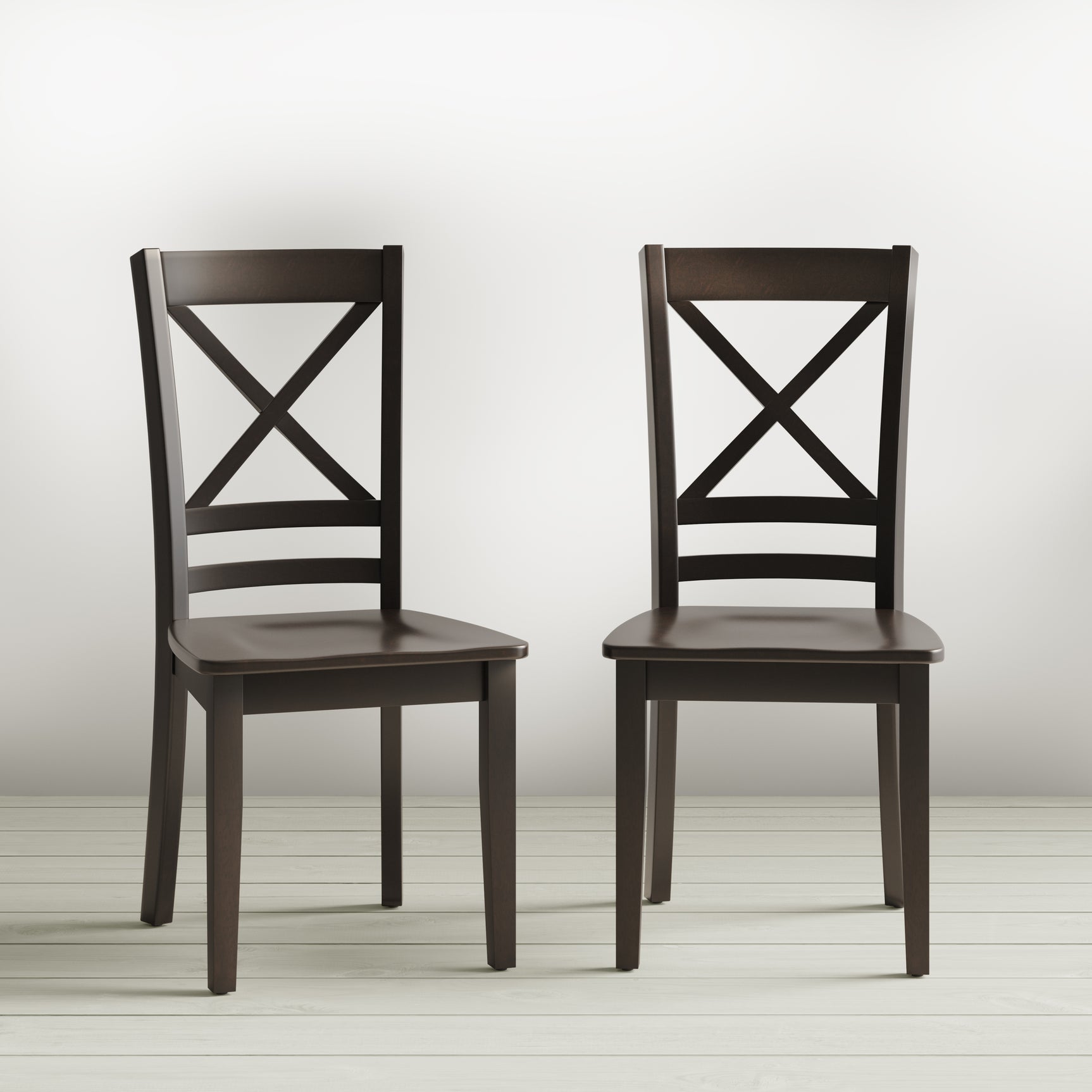 Simplicity Espresso X Back Chair (Set of 2) - Ornate Home