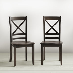 Simplicity Espresso X Back Chair (Set of 2) - Ornate Home