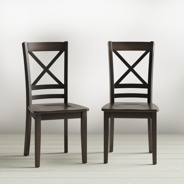 Simplicity Espresso X Back Chair (Set of 2) - Ornate Home