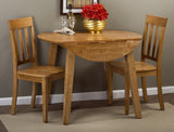 Simplicity Honey Drop Leaf Table w/ 2 Slatback Chairs - Ornate Home