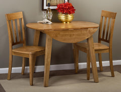 Simplicity Honey Drop Leaf Table w/ 2 Slatback Chairs - Ornate Home