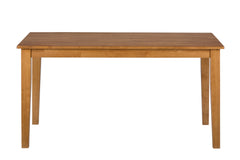 Simplicity Honey Rect. Dining Table w/ 4 Slatback Chairs, Bench - Ornate Home