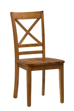 Simplicity Honey Rect. Dining Table w/ 4 X-Back Chairs - Ornate Home