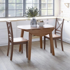 Simplicity Honey Round Dropleaf Table - Ornate Home